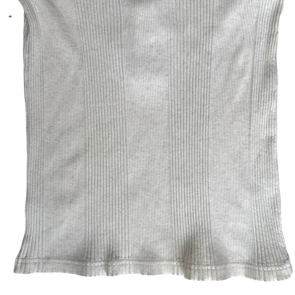 Aerie Long Sleeve Ribbed Knit Henley Top L Cream Casual Layer Bella Y2K Style - Picture 10 of 13